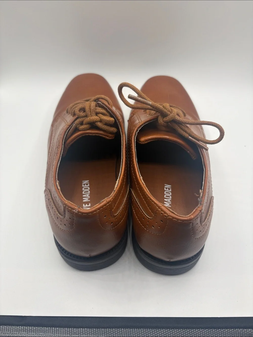Steve Madden Tan Leather Derby Lace-Up Shoes